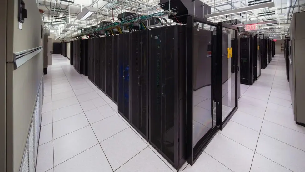 Datacenter server details - corner view of racks