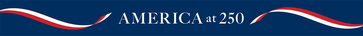 America at 250 logo with U.S.A. colored banners