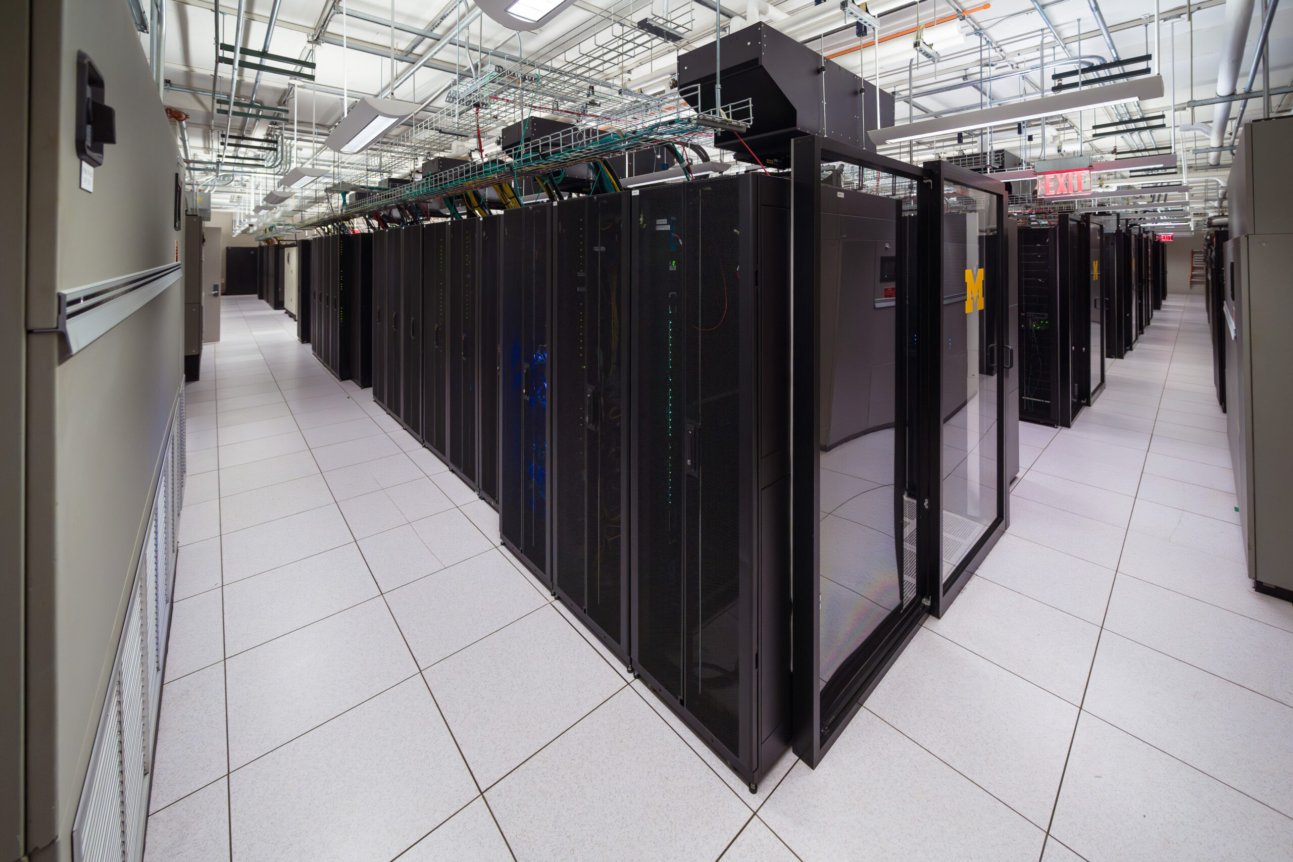 Datacenter server details - corner view of racks